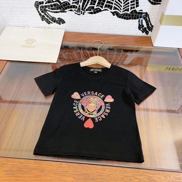 Versace ヴェルサーチハイブランドキッズ半袖tシャツ 男女兼用 韓国 子供服tシャツ 大人の上質Tシャツ ボーイズtシャツ ユニセック ブランド90-160cm