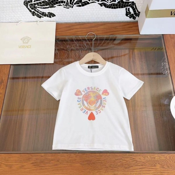 Versace ヴェルサーチハイブランドキッズ半袖tシャツ 男女兼用 韓国 子供服tシャツ 大人の上質Tシャツ ボーイズtシャツ ユニセック ブランド90-160cm