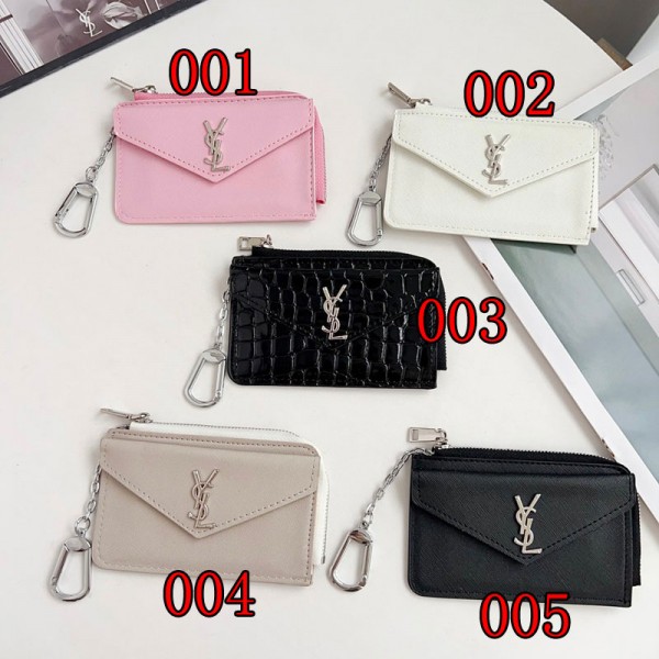 Ysl イヴサンローランハイブランド小銭入れ 財布 小さい L字ファスナー PU革ウォレット YKKファスナー コンパクト ミニ コインケース メンズ レディース しっとり手触りのPU革