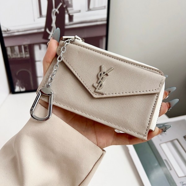 Ysl イヴサンローランハイブランド小銭入れ 財布 小さい L字ファスナー PU革ウォレット YKKファスナー コンパクト ミニ コインケース メンズ レディース しっとり手触りのPU革