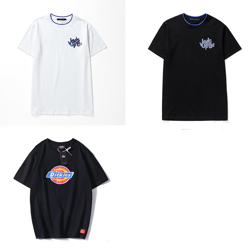 パロディLouisVuittonファッション丸首コットン半袖tシャツ