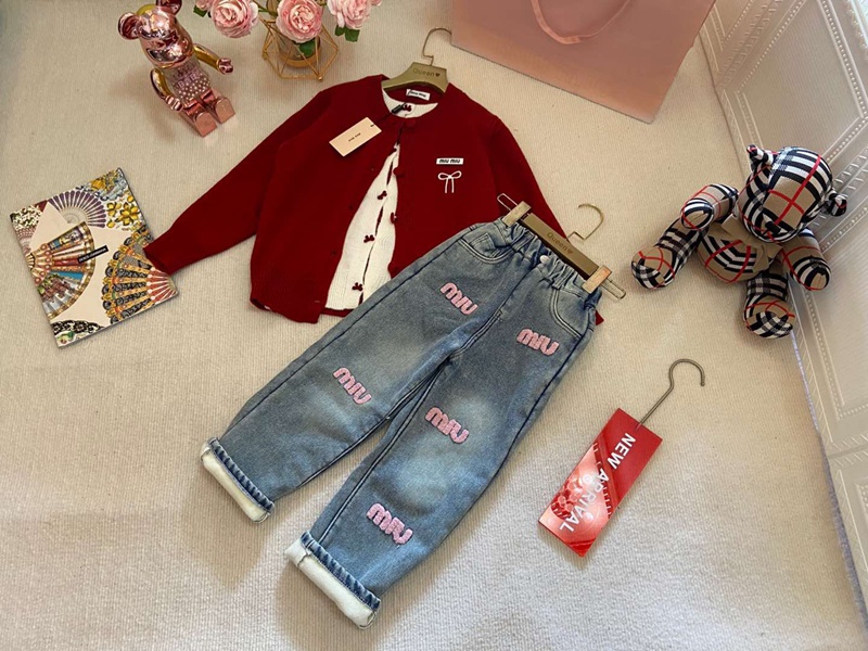 MiuMiuハイブランド子供デニムパンツ