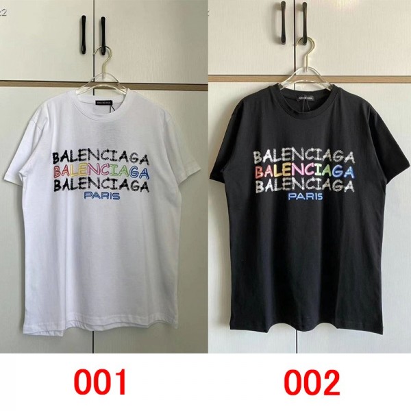 ハイブランドバレンシアガ Tシャツ カップルの服コットン春 夏おしゃれメンズレディース 落書き快適 吸汗速乾 balenciagaTシャツ カジュアルトップス 通勤 普段着 大きいサイズ トップス 