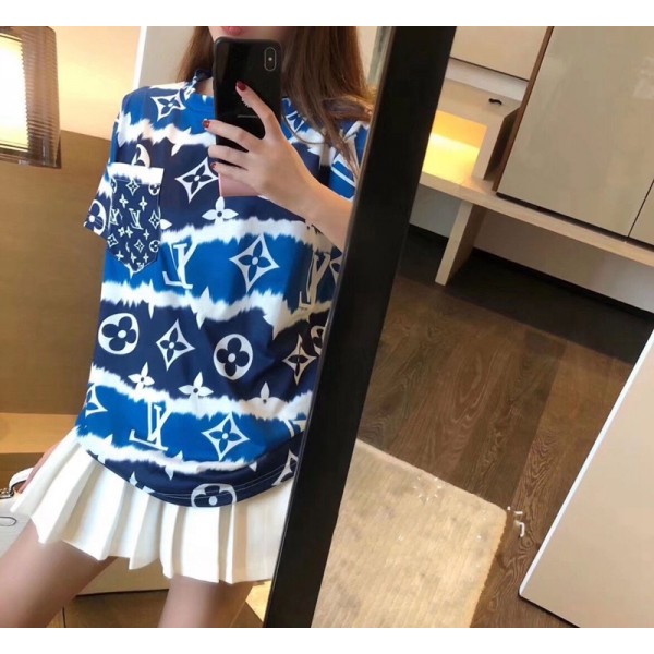 春 夏 LV Tシャツ 新色 ロゴプリントTシャツ 新元号 半袖 Tシャツ ヴィトン風 女性 ファッションTシャツ 大きいサイズ トップス 人気 快適 普段着 通勤 全試合