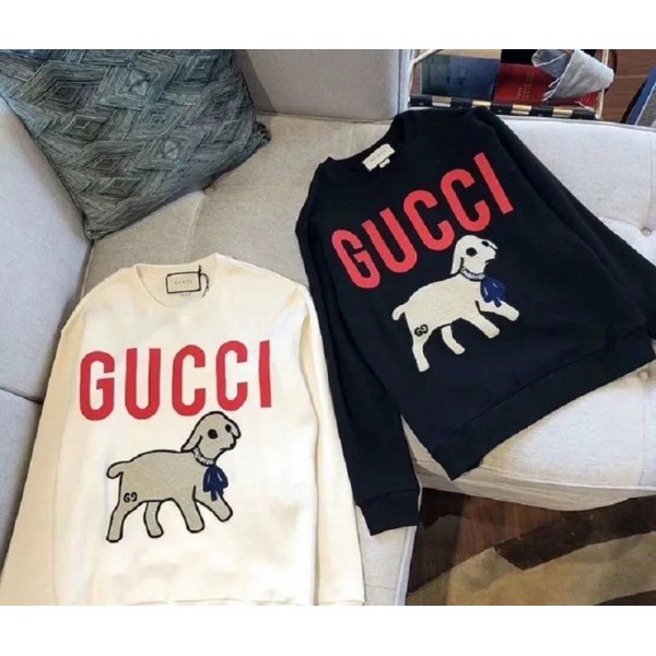 ブランド風 グッチ GUCCI カジュアル スポーツ 春秋 潮 ジャケット ヘッジ セーター 綿 レディース 可愛い おしゃれ 修身 快適 トップス 普段着 大きいサイズ 通勤 大人気 送料無料 カレッジ风 ブラック ホワイト