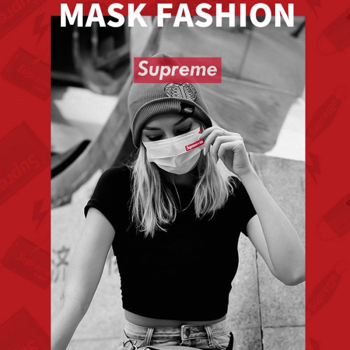 Supreme フェイスマスク おしゃれ 不織布 シュプリーム ブランドマスク 