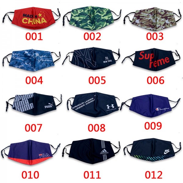 Supreme Pumaブランドパロディマスク Champion Adidas 布製 大人 おしゃれ 布マスク Nike 洗い方 洗える メンズ レディース FILA MASKS 調整でき 高品質 フェイスマスク ほこり 花粉 コロナ 咳