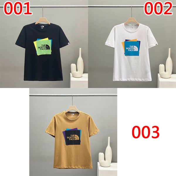 ザノースフェイスブランド半袖tシャツメンズファッションコットン快適tシャツシンプルカジュアル男女カップルtシャツ在庫あり