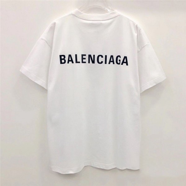 バレンシアガブランド半袖ｔシャツカジュアルBalenciaga英字ロゴtシャツコットン快適なカップルtシャツファッション