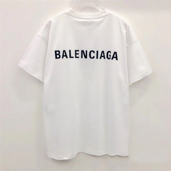 バレンシアガシンプルtシャツブランドファッション半袖 丸首コットントップスパロディBalenciagaゆったり男女兼用tシャツ若者愛用