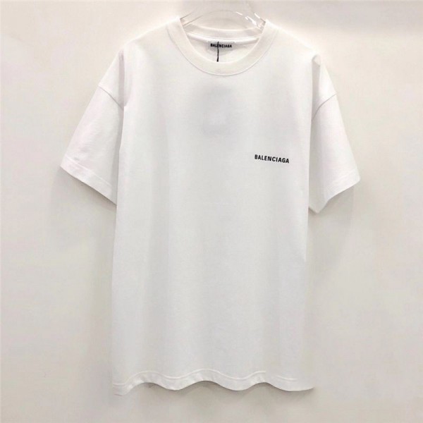 バレンシアガブランド半袖ｔシャツカジュアルBalenciaga英字ロゴtシャツコットン快適なカップルtシャツファッション