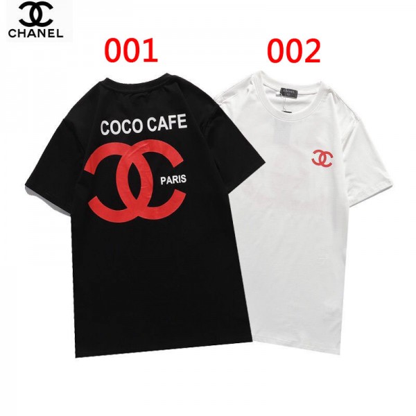 Chanel/シャネルブランドｔシャツシンプルでおしゃれ半袖コットンT-shirtカップルカジュアル2021春CCロゴプリントＴシャツ送料無料