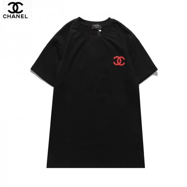 Chanel/シャネルブランドｔシャツシンプルでおしゃれ半袖コットンT-shirtカップルカジュアル2021春CCロゴプリントＴシャツ送料無料