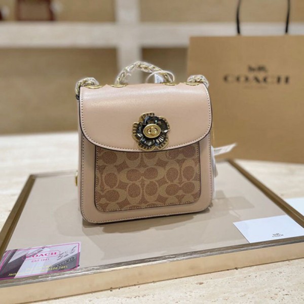 Coachコーチブランド斜め掛けカバンレディースおしゃれサザンカシリーズ新品バッグスタイリッシュショ美品ショルダーバッグ大人気