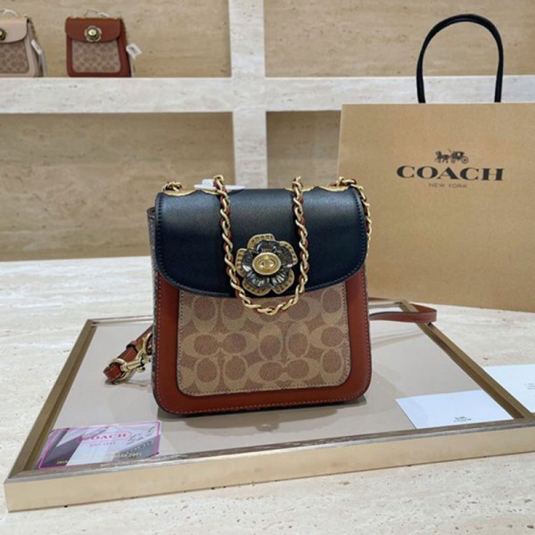 Coachコーチブランド斜め掛けカバンレディースおしゃれサザンカシリーズ新品バッグスタイリッシュショ美品ショルダーバッグ大人気