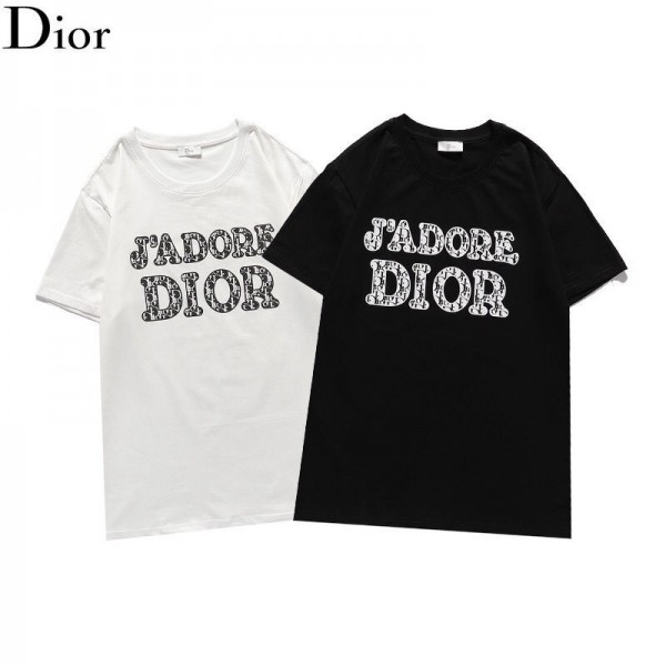 Diorディオール 半袖Ｔシャツブランド通販コットンｔシャツレディースおしゃれ丸首トップスメンズ 夏ゆったりT-shirt2021新品