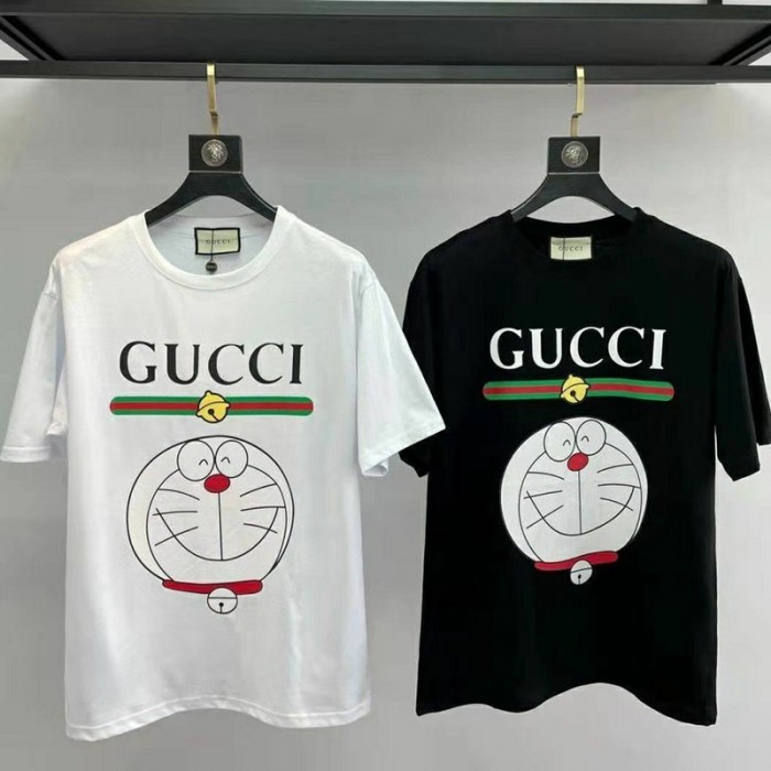 グッチｔシャツブランドコピーgucciドラえもんプリント親子tシャツ可愛いレディース夏物 服ゆったりメンズ半袖ｔシャツ子供服