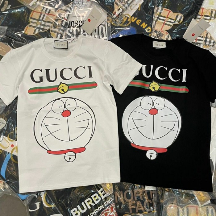 グッチtシャツブランドコピーGucciドラえもんプリント親子tシャツ可愛いレディース夏物 服ゆったりメンズ半袖Tシャツ子供服