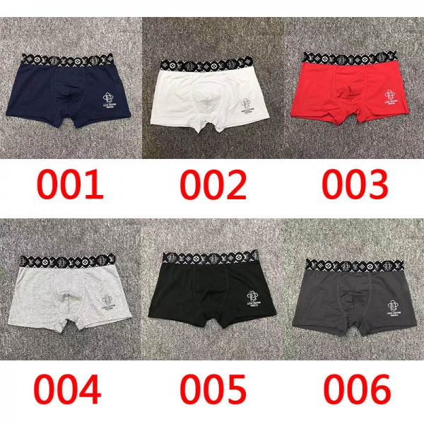ルイヴィトンメンズ快適なブリーフブランド純綿個性ボクサーパンツシンプル高品質な下着 抗菌の平角パンツ3点セット男