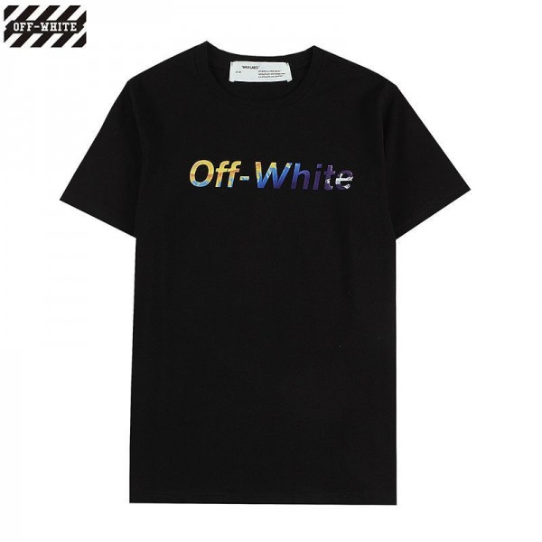 2021新品オフ-ホワイト半袖ｔシャツブランドカラーoff-whiteロゴプリントＴシャツかわいい宇宙漫画ｔシャツ男女半袖