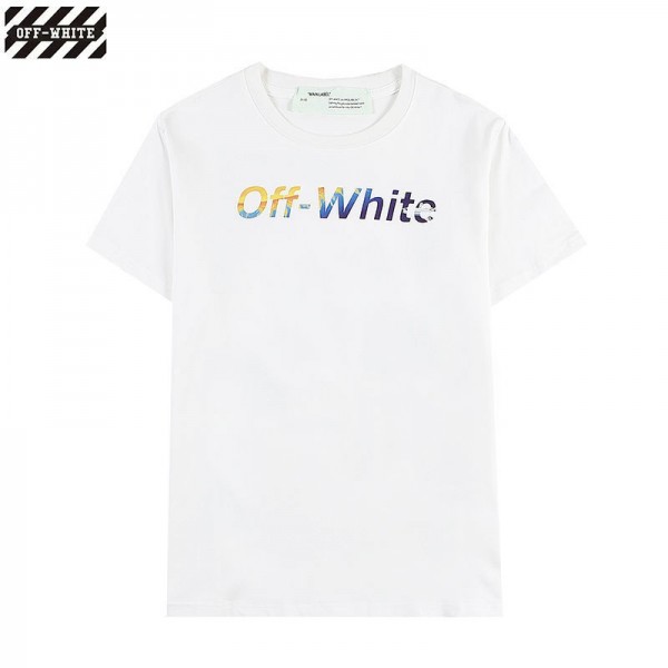 2021新品オフ-ホワイト半袖ｔシャツブランドカラーoff-whiteロゴプリントＴシャツかわいい宇宙漫画ｔシャツ男女半袖