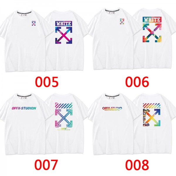 オフ-ホワイトブランド夏コットンｔシャツゆったりoffプリント丸首Ｔシャツ薄い肌に優しいトップス大きなサイズ潮流Ｔシャツ