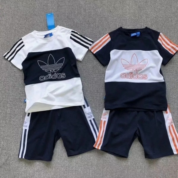 ハイブランドアディダスキッズ半袖ｔシャツ半ズボンスーツ夏コットン男の子女の子 子供服スーツAdidas潮流 子どもスーツ2021