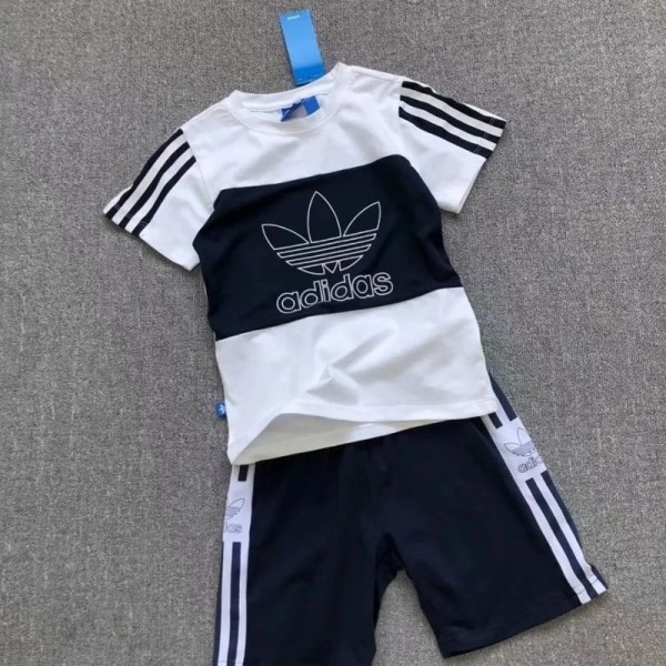 ハイブランドアディダスキッズ半袖ｔシャツ半ズボンスーツ夏コットン男の子女の子 子供服スーツAdidas潮流 子どもスーツ2021