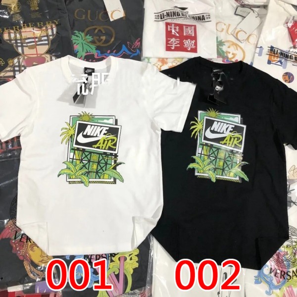 ナイキブランドtシャツ 親子服ファッション潮流 夏コットン子供tシャツ男女兼用 ゆったり半袖tシャツカップル快適