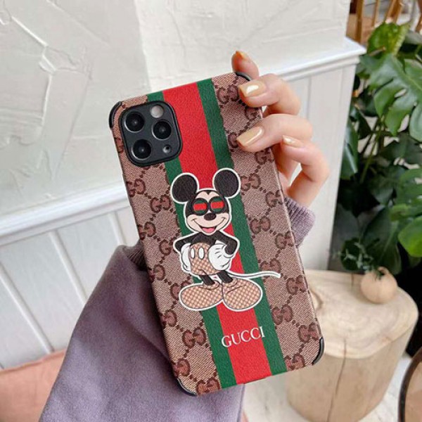 GUCCI/グッチ個性潮 iphone12/12mini/12pro/12pro maxケース ファッションシンプル iphone x/xr/xs/xs maxケース ジャケットディズニーミッキーマウスパターンiPhone12/11pro ケースiphone x/8/7 plusケース大人気