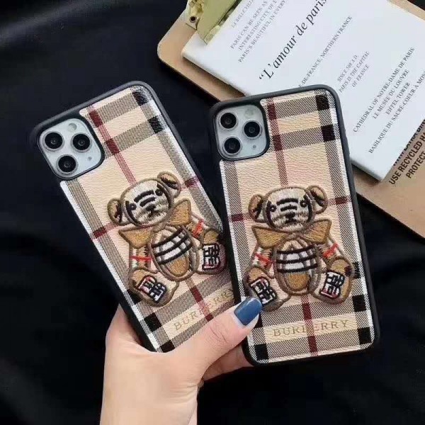 BURBERRY/バーバリー 女性向け iphone 12/12 mini/12 pro/12 pro maxケースファッション セレブ愛用 iphone12 mini/11pro maxケース刺繍クマ柄 激安iphone 11/x/8/7スマホケース ブランド LINEで簡単にご注文可