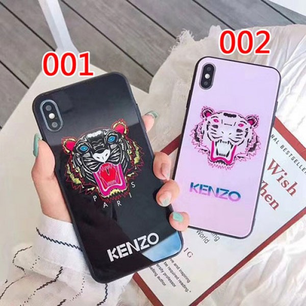 KENZO/ケンゾーペアお揃い アイフォン12/12 mini/12 pro/12 pro maxケースガラス 虎頭柄   iphone 11/xs/x/8/7ケースiphone xr/xs max/11proケースブランドモノグラム iphone12/11pro maxケース ブランド