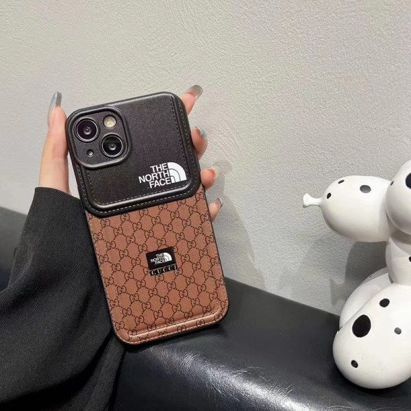 Gucci グッチ The North Face ブランド携帯ケーススマートフォンケースパロディ激安ブランド スマホショルダー アイフォン15 14 plus 13 pro max 12 11スマホケースストラップ ブランド携帯カバー手帳型スマホケースアイフォン14 15カバー格安