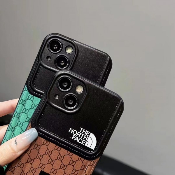 Gucci グッチ The North Face ブランド携帯ケーススマートフォンケースパロディ激安ブランド スマホショルダー アイフォン15 14 plus 13 pro max 12 11スマホケースストラップ ブランド携帯カバー手帳型スマホケースアイフォン14 15カバー格安