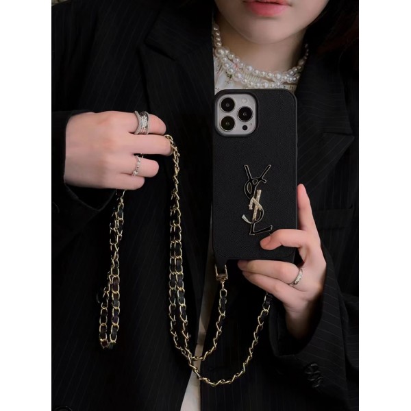 Ysl イブサンローランiphone 13 14 15ケース 人気ブランド 女子iphone15 pro 15ケース ブランド コピーブランド スマホショルダー アイフォン15 14 plus 13 pro max 12 11スマホケースストラップ ブランド携帯カバー