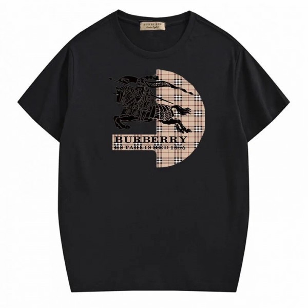 バーバリーハイブランド Tシャツ 高品質コットン半袖 tシャツBurberry 経典ロゴファッション潮流 丸首 tシャツ上着 男女カップル トップス