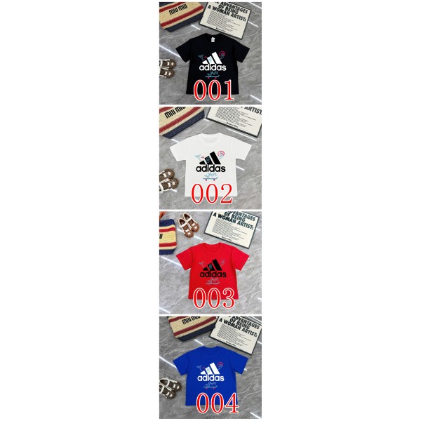 Adidas アディダスブランドキッズ半袖tシャツ ブランドペア揃いtシャツ 90¬160cm S¬3XL メンズ Tシャツ カットソー ペアカップル 20代 30代40代 子供服 tシャツ 激安パロディ