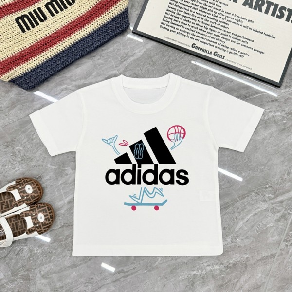 Adidas アディダスブランドキッズ半袖tシャツ ブランドペア揃いtシャツ 90¬160cm S¬3XL メンズ Tシャツ カットソー ペアカップル 20代 30代40代 子供服 tシャツ 激安パロディ