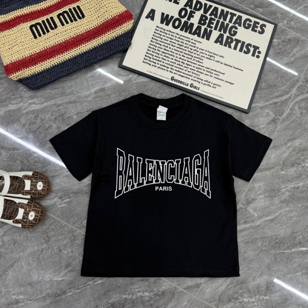 Balenciaga バレンシアガブランド親子tシャツ上着カジュアル韓国 パチモン 子供tシャツ メンズ Tシャツカットソーペアカップル 20代 30代40代tシャツ 激安パロディ90¬160cm S¬3XL