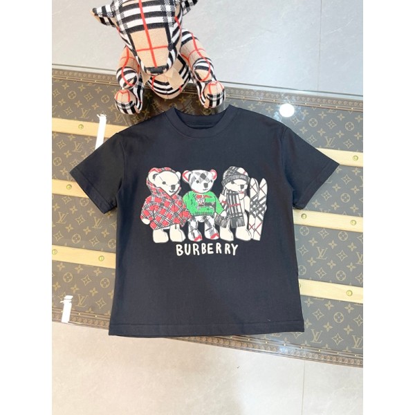 Burberry バーバリーブランドペアルックtシャツカットソー コピー子供tシャツハイブランド ペア揃い ハイブランド半袖tシャツ男女兼用大人の上質Tシャツ 90¬160cm S¬3XL