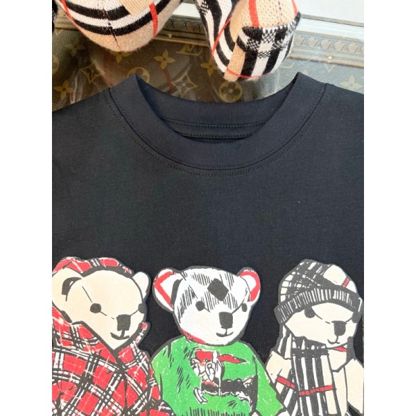 Burberry バーバリーブランドペアルックtシャツカットソー コピー子供tシャツハイブランド ペア揃い ハイブランド半袖tシャツ男女兼用大人の上質Tシャツ 90¬160cm S¬3XL