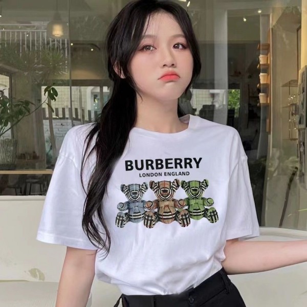 Burberry バーバリーハイブランド親子ペアルック t シャツ おしゃれ おそろい 服 カジュアル 女性 ゆったり トラベル トップス かわいい 半袖 親子服 親子ペア ｔシャツ 大きいサイズ 大人 S M L XL 2XL 3XL 子供 90 100 110 120 130 140 150 160