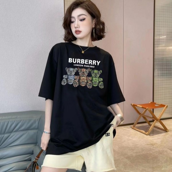Burberry バーバリーハイブランド親子ペアルック t シャツ おしゃれ おそろい 服 カジュアル 女性 ゆったり トラベル トップス かわいい 半袖 親子服 親子ペア ｔシャツ 大きいサイズ 大人 S M L XL 2XL 3XL 子供 90 100 110 120 130 140 150 160