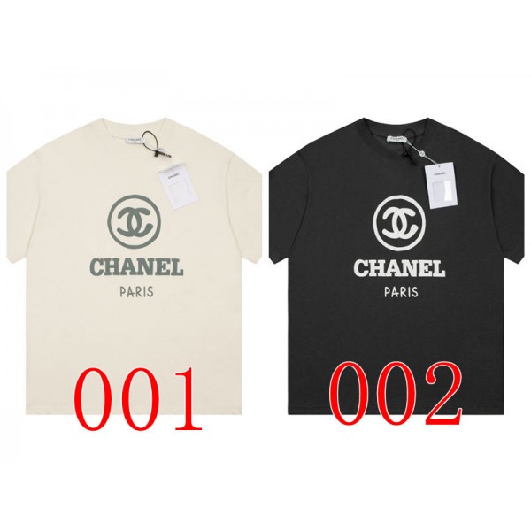 Chanel シャネルハイブランド子供tシャツ 偽物レディース メンズ ハイブランド ペア揃い半袖tシャツ男女兼用ブランド親子服 S¬3XL コピー 激安屋 Tシャツ カットソー ペアカップル 90¬160CM