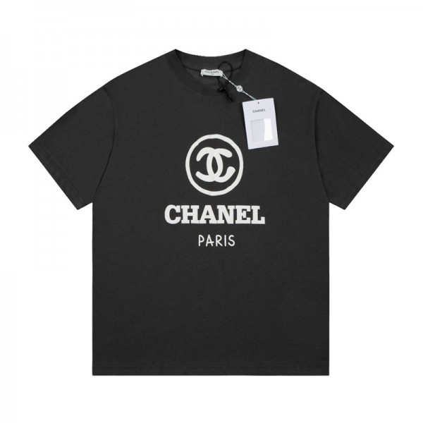 Chanel シャネルハイブランド子供tシャツ 偽物レディース メンズ ハイブランド ペア揃い半袖tシャツ男女兼用ブランド親子服 S¬3XL コピー 激安屋 Tシャツ カットソー ペアカップル 90¬160CM