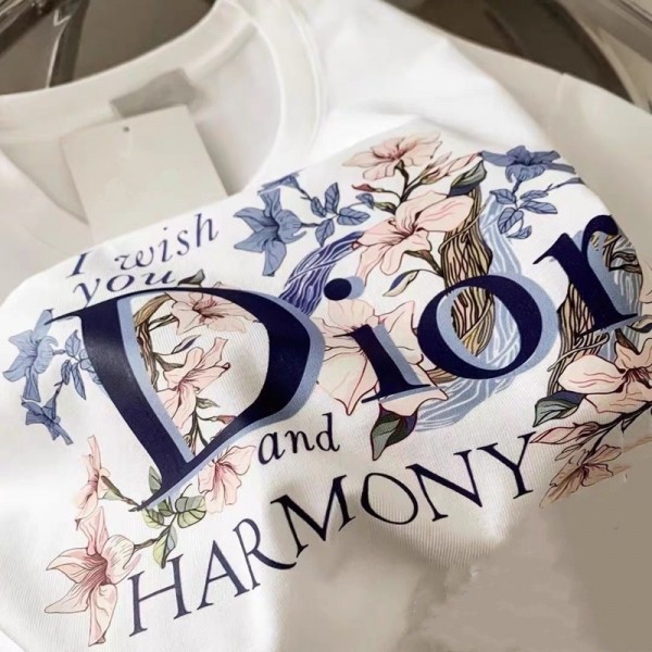 Dior ディオールブランドペアルック半袖tシャツ ブランドコットンtシャツ 上着 カジュアル ブランド親子服 コピー 激安屋 大人の上質Tシャツ メンズ レディース