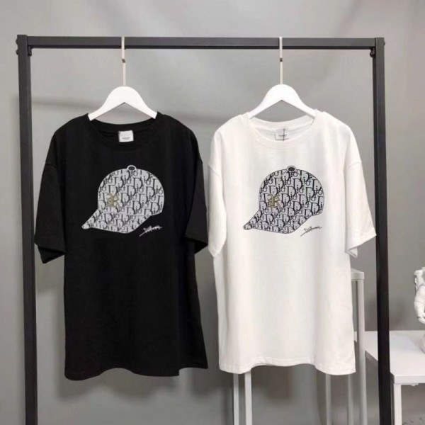 Dior ディオールブランド親子ペアルック tシャツ メンズ 夏服 トップス コーデ 夏 半袖 親子 T-shirt 家族 お揃い tシャツ レディース 男の子 女の子 キッズ tシャツ 90¬160CM 子ども服 出産祝い 記念日 プレゼント 可愛い S¬3XL 