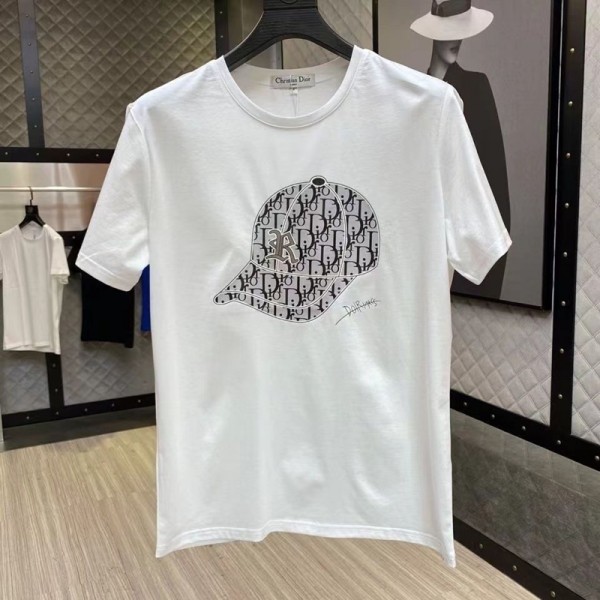 Dior ディオールブランド親子ペアルック tシャツ メンズ 夏服 トップス コーデ 夏 半袖 親子 T-shirt 家族 お揃い tシャツ レディース 男の子 女の子 キッズ tシャツ 90¬160CM 子ども服 出産祝い 記念日 プレゼント 可愛い S¬3XL 