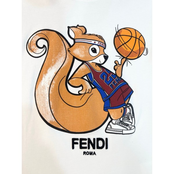 Fendi フェンディブランド子供tシャツ カットソー コピー 夏 メンズ tシャツ ブランド かわいい ペア揃いTシャツ カットソー S¬3XL ペアカップル 大人の上質Tシャツ 親子ｔシャツ90¬160cm