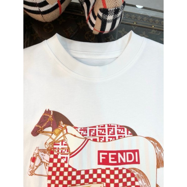 Fendi フェンディブランドペア揃いtシャツカットソー コピーブランド親子tシャツオーバーサイズ子供Tシャツカットソーペアカップル大人の上質Tシャツ上着トップス90¬160cm 